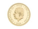 6528 # Niue 2 $ 2024 Metal  Prata 999 Banhada a ouro 999- Aniversário 100 anos "Sociedade Numismática Brasileira" Apenas50 pçs