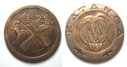 2914 ¤ESCASSA¤ KATANGA 5 Fr. 1961 FC bronze