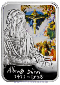 3842# ANDORRA 10 D. 2010 PRATA PROOF COLORIZADA Série Pintores Universais: "Albrecht Dürer"