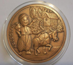 3849 ¤¤ RARA TURQUIA 10 Liras 2009 BRONZE FC Ø39mm Série personagens folcloricos Tiragem: apenas 3000 pçs!