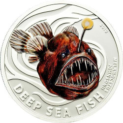 4196# ILHAS PITCAIRN $2 2010 Prata Proof Série Criaturas abissais: Peixe Diabo Tiragem: 1000 pçs!