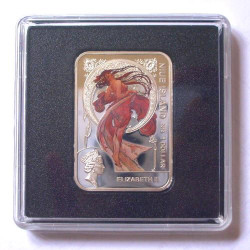 5587 # NIUE 1 Dollar 2010 PRATA PROOF COLORIDA Série Pintores Universais: Alfonso Mucha