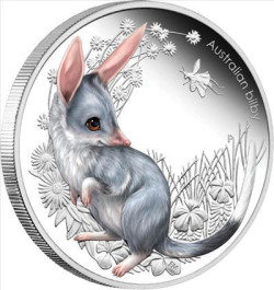 5744 # AUSTRALIA 50 Cents 2011 Prata Proof Ø37mm série filhotes: BILBY