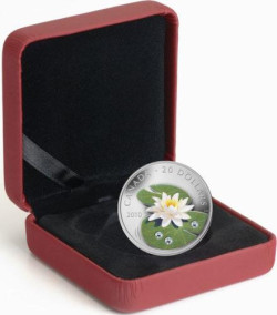 5871 # CANADA $20 2010 Prata Proof Ø38mm Flor de Lis com 3 Cristais SWAROVSKI