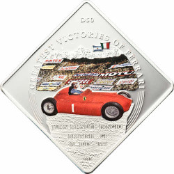 6032 # PALAU $1 2011 Ø35x35mm COLORIDA Grandes Vitórias da Ferrari: J. M. Fangio Ferrari D50