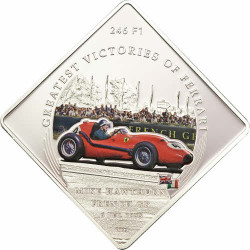 6033 # PALAU $1 2011 Ø35x35mm COLORIDA Grandes Vitórias da Ferrari: M. Hawthorn Ferrari 246 F1