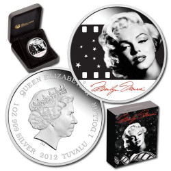 6044 # Tuvalu $1 2012 Prata Proof Ø41mm Marylin Monroe