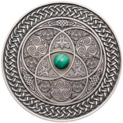 6368 Fiji 10 $ 2016 Prata 999 Ø50mm  93gr Antique Finish - MANDALA ART II " CELTIC" Apenas 500 Exemplares