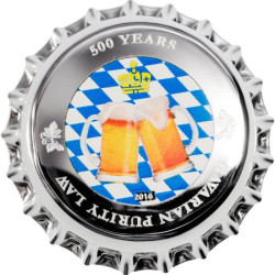 6402 Palau 1 $ 2016 Prata proof 500 Anos da Cerveja Bavária