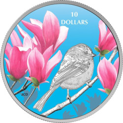 6458 Canadá 10$ 2017 prata proof Pássaro da América do Norte - Chickadee
