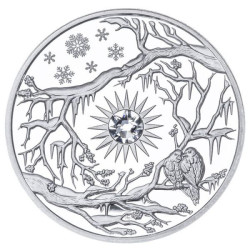 6496 Niue 5 $ 2017 Prata Proof  Ø50mm 62gr Série quatro estações "INVERNO"