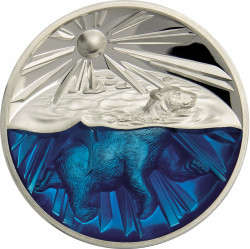 6512 Camarões 1000 francos  2019 Prata proof 999 Ø50mm  4 oz  Urso Polar  # Rara só 300 exemplares no mundo 