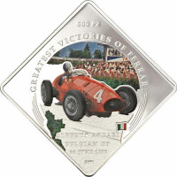 6031 # PALAU $1 2011 Ø35x35mm COLORIDA Grandes Vitórias da Ferrari: A. Ascari Ferrari 500 F2