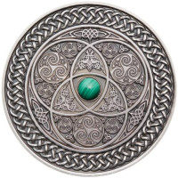 6368 Fiji 10 $ 2016 Prata 999 Ø50mm  93gr Antique Finish - MANDALA ART II " CELTIC" Apenas 500 Exemplares