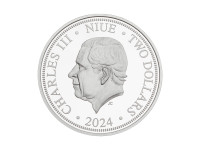 6526 # Niue 2 $ 2024   PROVA  Aniversário 100 anos "Sociedade Numismática Brasileira" Apenas50 pçs