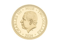 6528 # Niue 2 $ 2024 Metal  Prata 999 Banhada a ouro 999- Aniversário 100 anos "Sociedade Numismática Brasileira" Apenas50 pçs