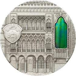 6164 PALAU $10 2013 PRATA Ø50mm 9º Moeda da Série TIFFANY ART - Veneziano Gotico 