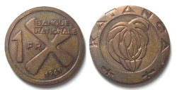 2913 ¤ESCASSA¤ KATANGA 1 Fr. 1961 FC bronze