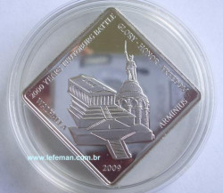 3767# PALAU 1 Dollar 2009 PRATA PROOF QUADRADA Série batalha de Teutoburgo: WALHALLA