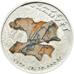 4194 # NIUE $1 2011 PRATA PROOF Ø35mm Série arte pré-Histórica I: Caverna de Chauvet