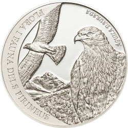 5684 # ANDORRA 5 Diners 2011 prata proof Ø35mm Fauna dos Pireneus II: AGUIA