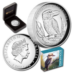 6019 # AUSTRALIA 1 Dollar 2012 Prata Proof Ø32mm KOOKABURRA especial em alto relevo.