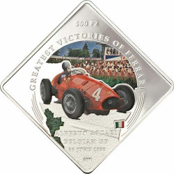 6031 # PALAU $1 2011 Ø35x35mm COLORIDA Grandes Vitórias da Ferrari: A. Ascari Ferrari 500 F2