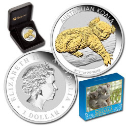 6040 # Australia $1 2012 Prata FC Ø41mm Koala com detalhe dourado