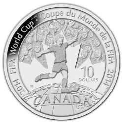 6238 Canada $10 2014 Prata Proof  Copa do Mundo 2014 Brasil