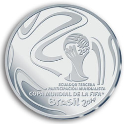 6311 Equador 1 Sucre 2014 Prata Copa do Mundo 2014 Apenas 1000 pçs no Mundo!!