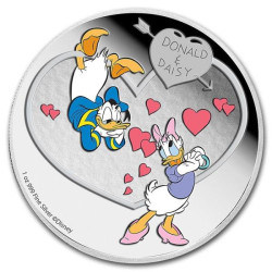 6391 Niue 2$ 2016 prata proof Romantismo de Donald e Margarida