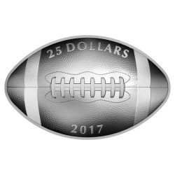 6444 Canadá 25$ 2017 prata proof Moeda convexa no formato da Bola de futebol