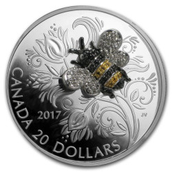 6483 Canadá 20$ 2017 prata proof Insetos Incriveis - ABELHA