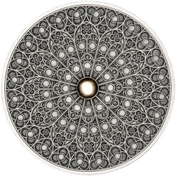 6497 Fiji 10 $ 2019 Prata 999 Ø50mm  93gr Antique Finish - MANDALA ART V -  Arte Gótica 500 Exemplares