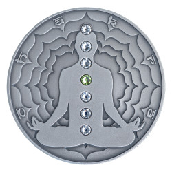 6523 # Camarões 2000 francos  2021 Prata 999 Ø50mm 2 OZ  62,2 g # Os 7 Chacras " ANAHATA" Rara só 100 exemplares no mundo 