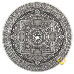 6336 Fiji 10 $ 2015 Prata 93gr Ø50mm Antique Finish: MANDALA ART- primeira da série! Tiragem apenas 500 pcs 